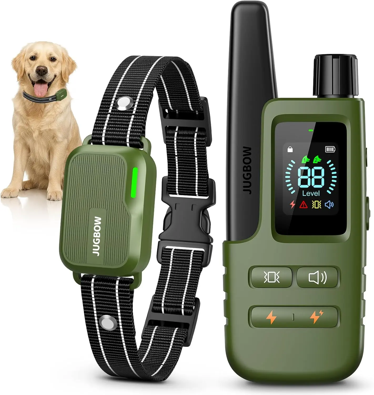 Remote Dog Training Collar with 4500FT Range, IPX8 Waterproof Rechargeable E-Collar for 10–120 lb Dogs, 4 Training Modes & Safety Lock