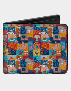 BUCKLE-DOWN x SpongeBob SquarePants Icon Blocks Bifold Wallet, Multi-Colored