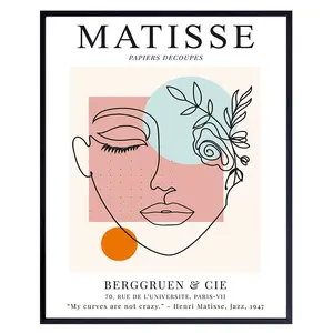 Matisse Wall Art - LARGE - Henri Matisse Poster Print - Mid Century Modern Decor - Minimalist Wall Art - Impressionists Abstract Art- Aesthetic Pictures - Museum Gallery Wall Art- Line Art Decor