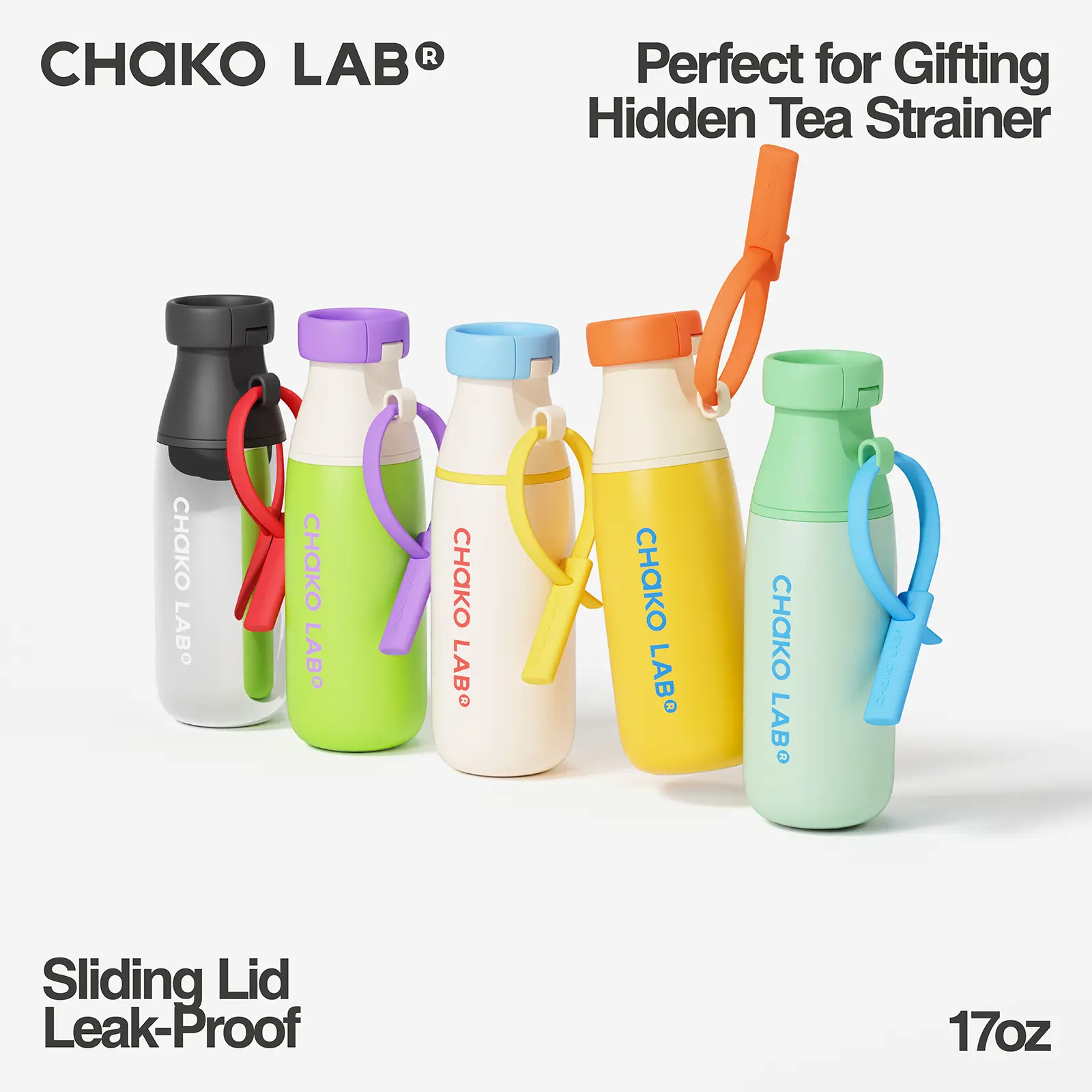 CHaKO LAB Milkmate Bottle 17oz Insulated Stainless Steel BPA-Free Casual Water Bottle Leak-Proof Handle & Spout Lid Tumbler with Straw, Cold Brew Drink-Keeping Vacuum Flask, Back to School Adulting Gift, Adulting Gifts, Casual Water Bottles