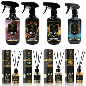 Vilara Room Sprays and Diffusers Bundles- Assorted Scents with Spray and Diffuser - Includes Rose, Sky & Mango Fragrance