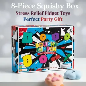 8-Piece Set Poke Box Malt Sugar Stress Relief Fidget Toys, Sensory Bundle, Creative Slow-Return Squishy, Party Gift, 8 Different Styles