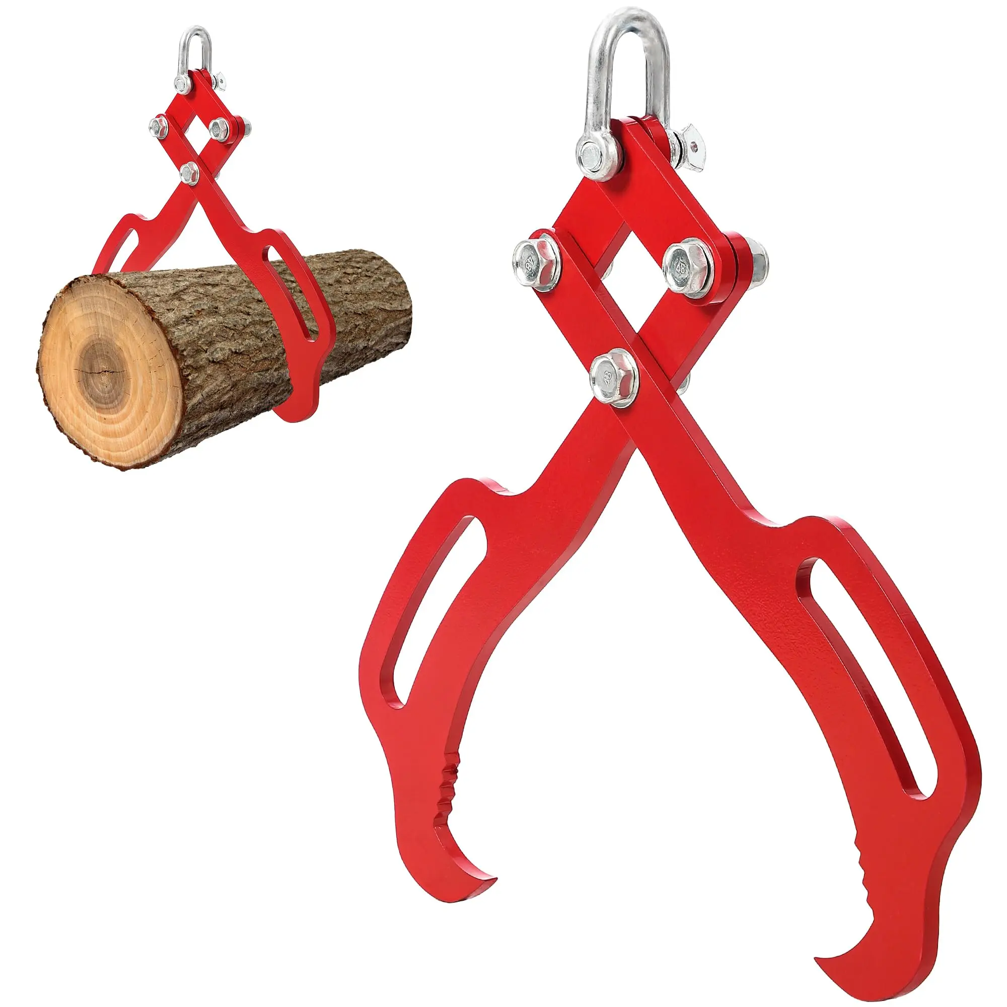 18In Log Lifting with 2 Claw Timber, Heavy Duty Logging Grabbler, Anti-Slip Wooden Tongs, Steel Log Lifting Tongs for Tractors, Skidders, Firewood, Lumber Skidding Grabber