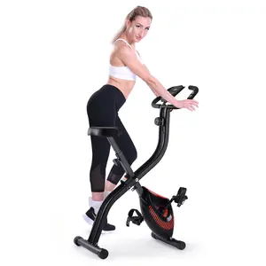 Exercise Bike Folding Stationary Bike Recumbent Exercise Bike Machine Home with LCD Monitor Phone Holder Portable