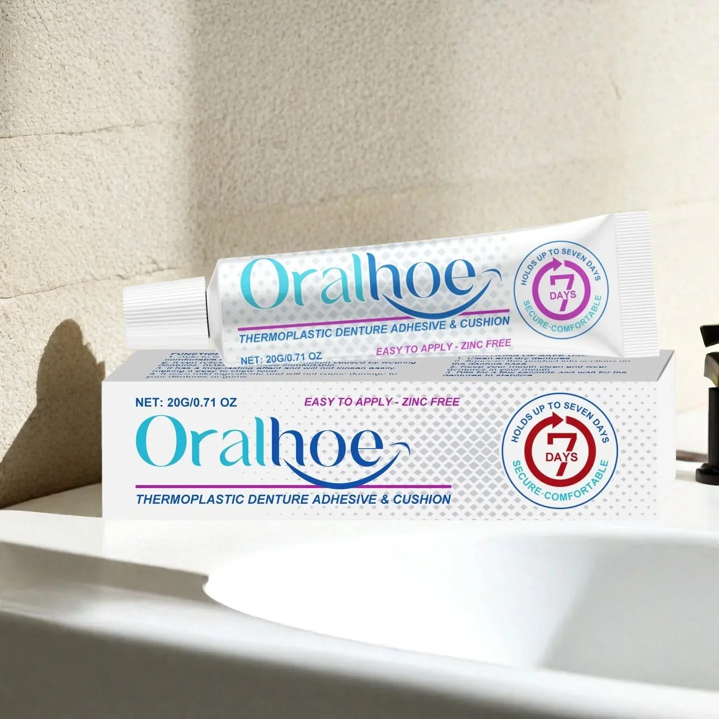 Dental Adhesive Gel for Dentures, Improves Comfort, Thermoplastic Denture Adhesive, Whitening Toothpaste Agent, Liquid Form, No Flammability