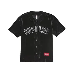 Supreme Men's Velvet Baseball Jersey Black, from StockX