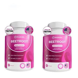 2-Pack Rosabella Organic Beetroot 1300 mg  Daily Cardiovascular Support Natural Superfood Supplement for Blood Flow & Heart Wellness
