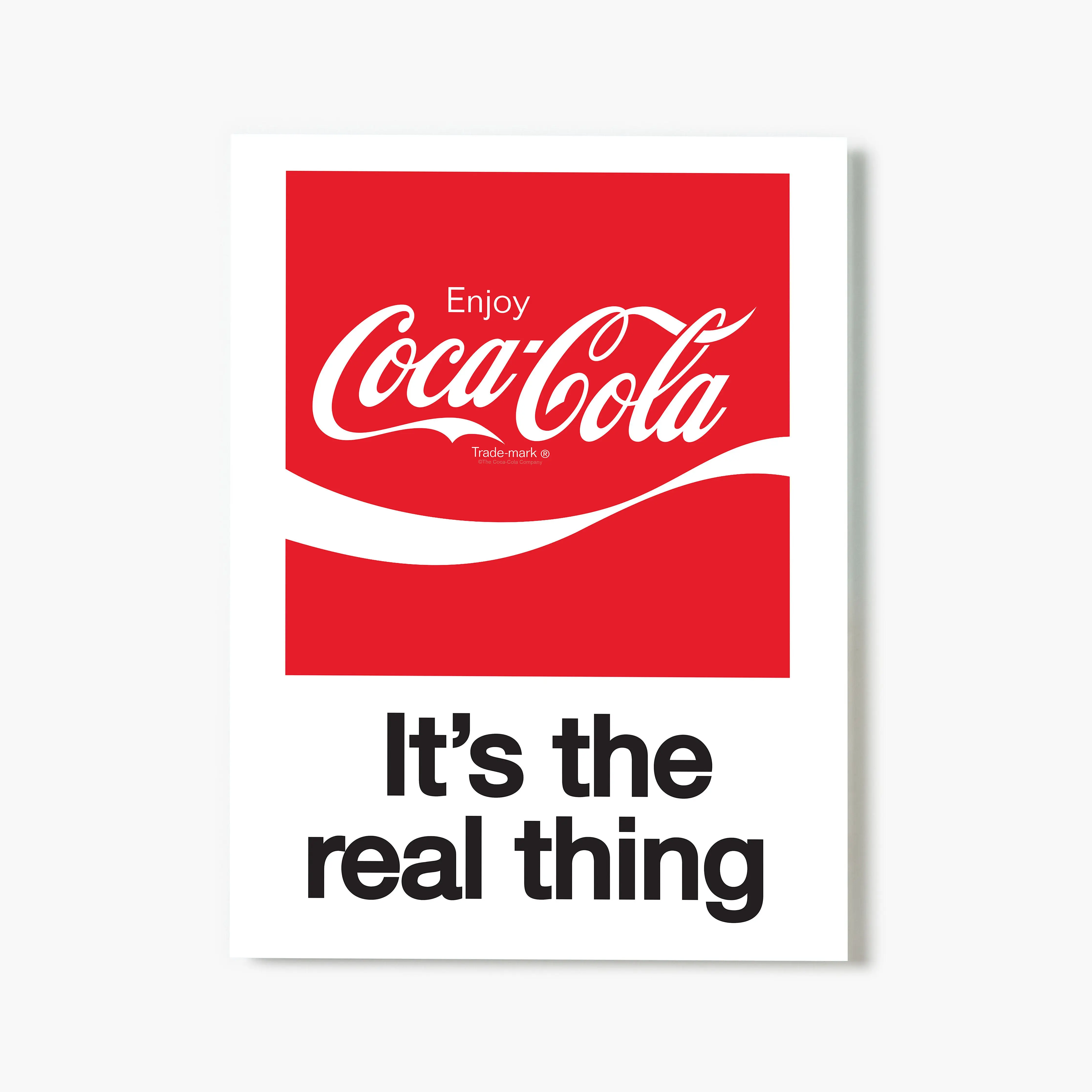 Fracture Coca-Cola The Real Thing Glass Art Print, Home Hanging Decor, Room Decor