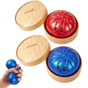 2pcs Dumpling Squishy - Giant Dumpling Squishy, Dumpling Stress Ball, Mystery Squishy Box, Squishy Fidgets, Jumbo Bao Bun, Slow Rising Squeeze, Decompression Item for Adults, Stress Relieving Accessory