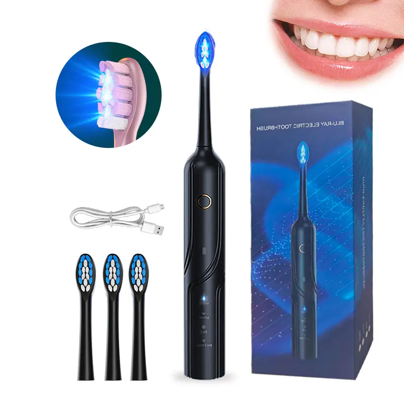 Blue Light Sonic Electric Toothbrush - Rechargeable Electronic Toothbrushes, Fully Automatic, Soft-Bristled, Home-Use, Suitable for Couples, Cordless Teeth Cleaner, Power Toothbrushes