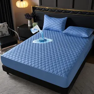 Waterproof Mattress Protector Set, Soft Breathable Bed Sheet Cover with Deep Pocket, Noiseless Washable for Bedroom Hotel Apartment School