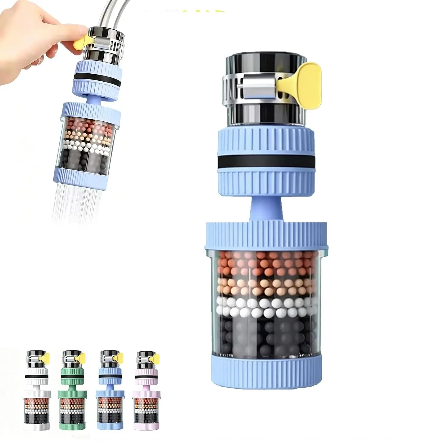 1 Count, 6 Layer Filtration Faucet Water Filter, Faucet Filters | Enhance Your Tap Water Quality, 360 Degrees Rotatable Splash Free, For Kitchen Sink Washing Fruits Vegetables And Dishes