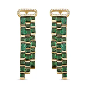 Glass and Cubic Zirconia Earrings