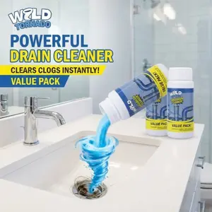 Powerful Drain Cleaner & Clog Remover for Sink, Bathtub, Shower - Dissolves Hair & Grease, Heavy Duty Pipe Cleaning Formula