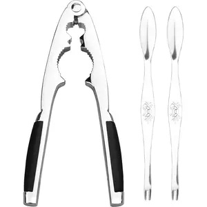 Anwenk Nut Crackers for All Nuts Nutcracker Pecan Walnut Nut Crackers with 2 Picks Heavy Duty Shell Seafood Cracker Tool