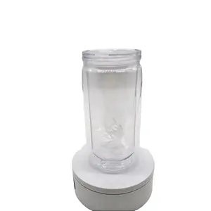 16oz Acrylic Snow Globe Tumbler with Colorful Lids and Straws for Stylish Drinking