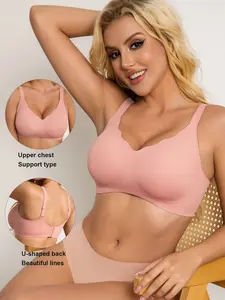 Women everyday Yoga Gym Sports Bra Workout Bra wireless no pressure solid color casual anti sagging push up slim back design