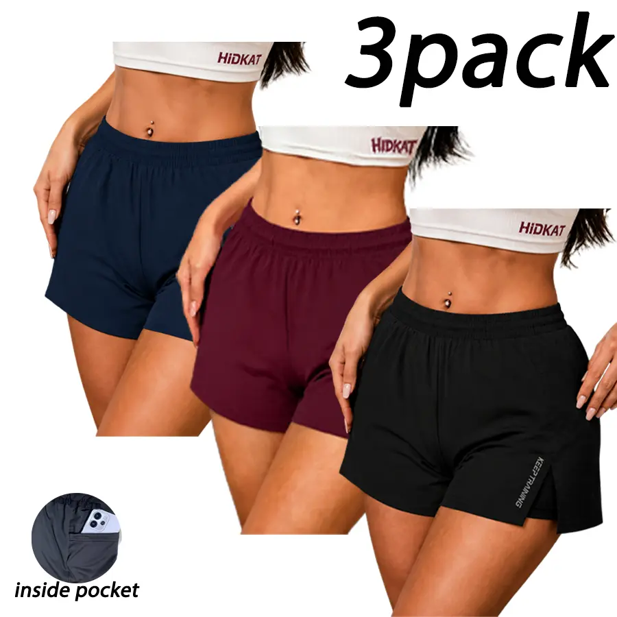 Women's New Dual-Use Sheer Protective Regular-Fit Yoga Shorts - Sports Shorts for Running, Fitness, Casual Basic Activewear