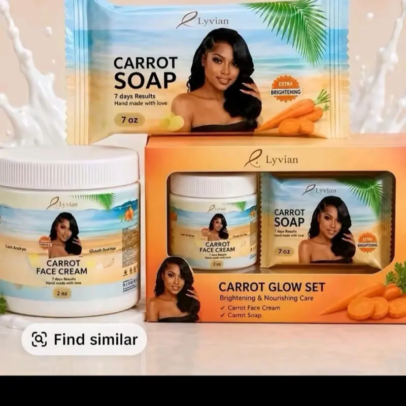 Byenblan Lyvian Carrot Glow Set – Carrot Face Cream 2 oz & Carrot Soap 7 oz
