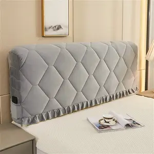 New Thickened Cotton Bed Head Cover, Milk Velvet Backrest Protector, Full Coverage Soft Bed Head Cover, Washable Machine Safe