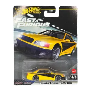 Hot Wheels Premium Fast & Furious Toyota Chaser JZX100 Yellow Black 4/5 Diecast Car
