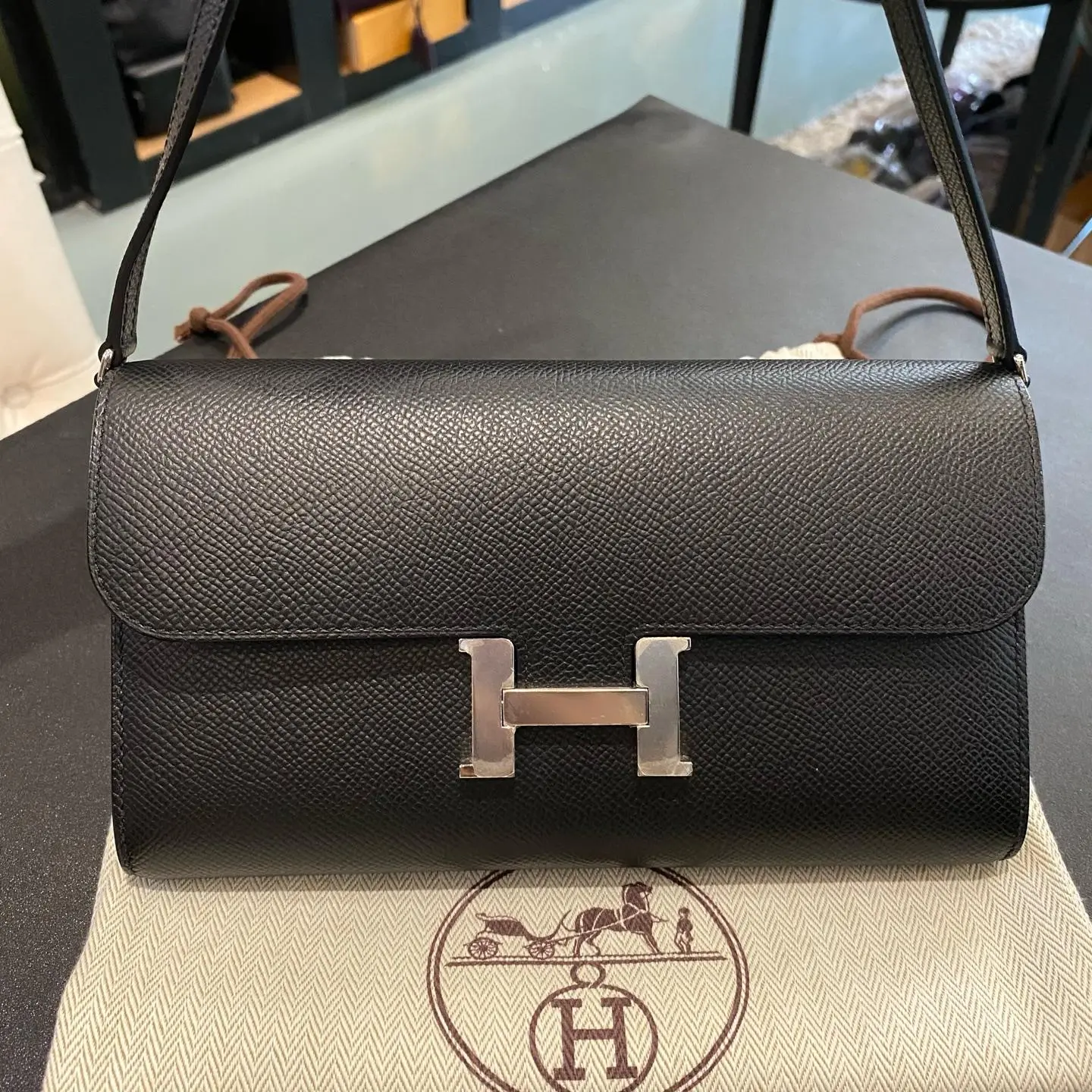 Pre-owned Hermes Constance 20 Black Epsom Leather Palladium Hardware Z Stamp XH 23972712