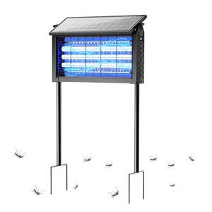 Solar Bug Zapper Outdoor, 4200V Solar Mosquito Zapper Outdoor Waterproof, 1/2 Acre Coverage Rechargeable Electric Fly Zapper, Cordless Portable Mosquito Traps for Backyard, Patio, Camping, Indoor