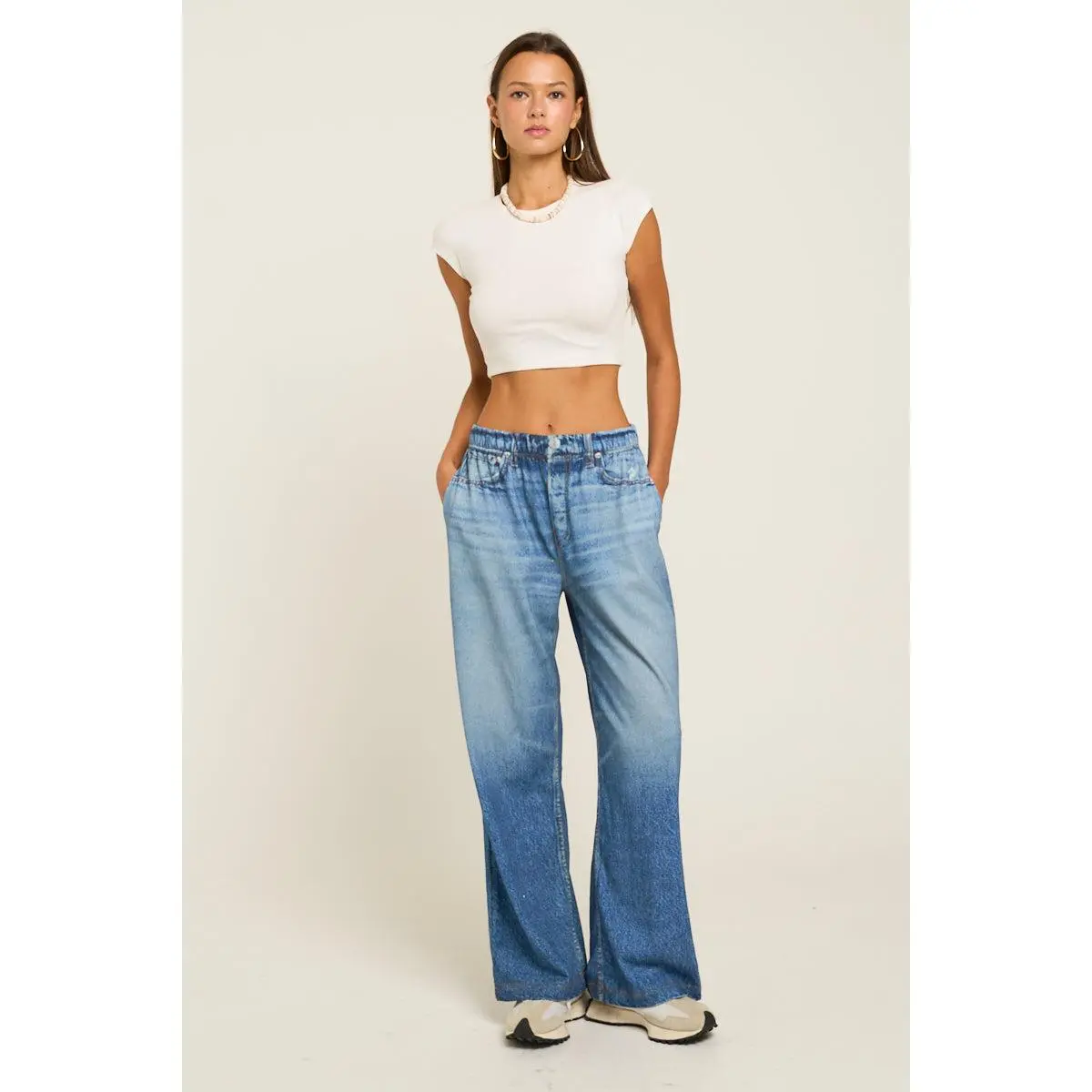 Denim French Terry Pants