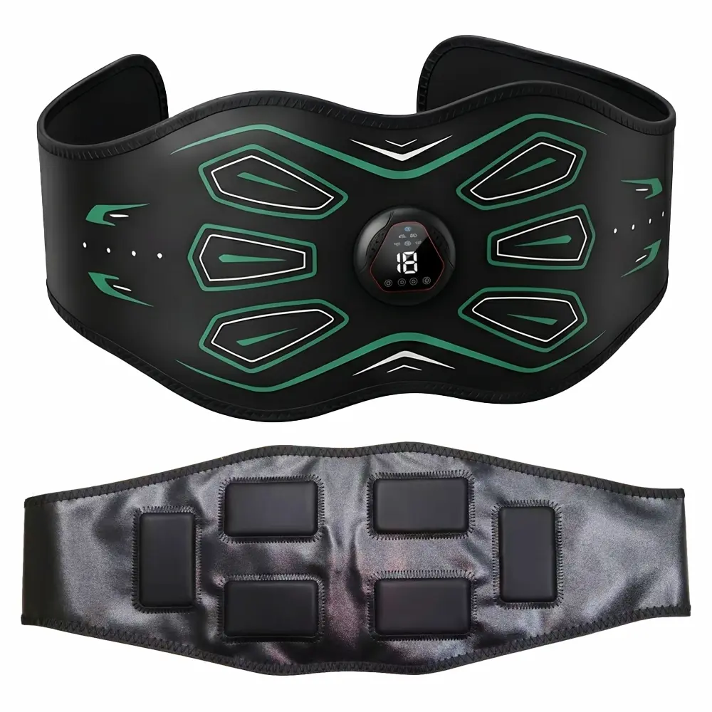LED Display Fitness Waist Belt, Rechargeable Ab Training Equipment for Women - Home Fitness