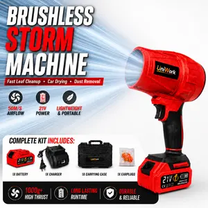 21V Brushless Storm Blower Tool Kit, Cordless Electric Blower, Turbo Jet Blower Leaf Cleanup, Light Snow Clearing Car Dying Fan