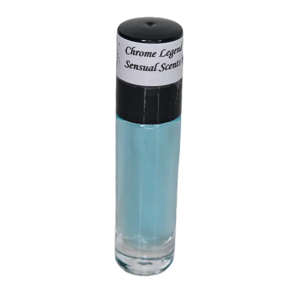 Chrome Legend Men's Fragrance Body Oil - 10ml Fragrance Perfume Oils with Elegant Amber Musk Scent for Adults, None Added Fillers