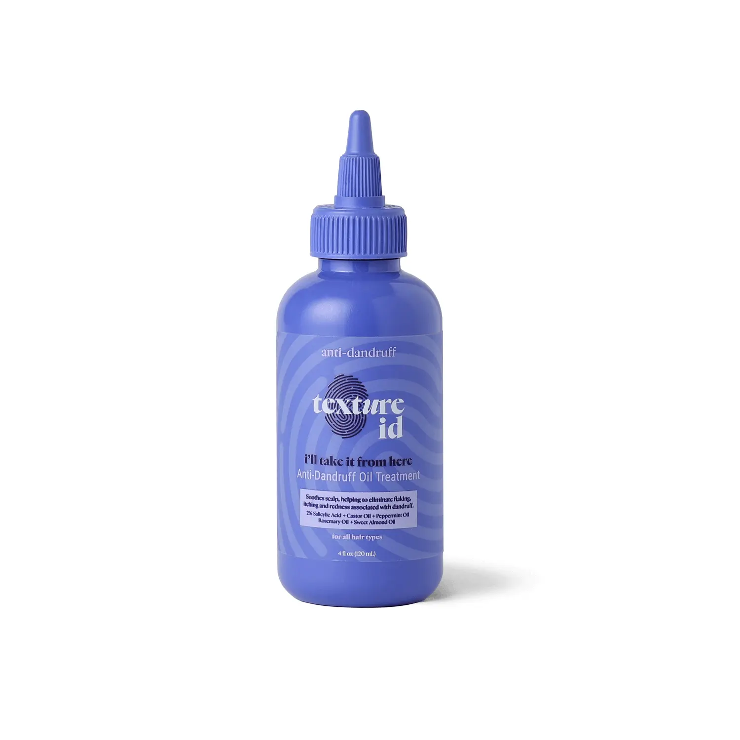 Texture ID Anti-Dandruff Scalp Treatment Oil with Salicylic Acid, Reduces Flakes for Instant Relief, Haircare for Natural Hair, 4 fl oz, Anti-Itch, 4Oz, 4 Fluid Ounces