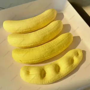 Peeled Banana Squishy Toy Slow Rising Realistic Banana Pulp Fidget Toy Sensory Stress Relief Foam for Adults Kids Fun Desk Decor