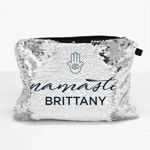 Namaste Custom Flip Sequin Makeup Pouch Bag