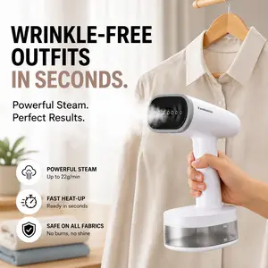 1500W Powerful Handheld Garment Steamer Portable Clothes Steamer, Fast Heating And Wrinkle Removal, 250ml Large Capacity Water Tank, 2 In 1 Fabric Steamer And Clothing Iron