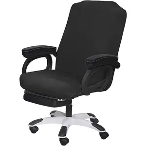 Office Chair Cover - Large, Black - Removable Computer Chair Cover with Zipper, Universal Swivel Desk Chair, High Back Seat, Washable, Protective Cover, Pet