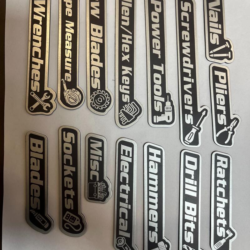 AXIZITECH 2026 New 3D-Printed Magnetic Label Set - Removable Reusable Tags for Toolbox Storage, Office Organization, Removable Labels