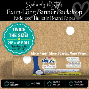 Banner Backdrop Bulletin Board Paper 25ft. | Schoolgirl Style x Fadeless®