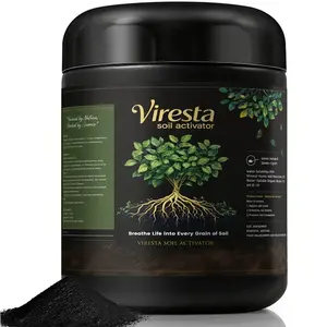 Viresta Soil Revitalizer (13.8oz / 390g), Concentrated Humic Acid Formula for Lawn & Garden Plant Food Enhancer Yields 266 Gallons Fertilizer Lawn & Garden Soil Conditioner - Plant Food Enhancer, Concentrated Humic Acid