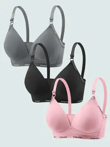 Women's Wireless Bra, Luxurious Simple Design, Comfortable Push-Up, Back Buckle Anti-Sagging, Suitable for Young Women and All Occasions