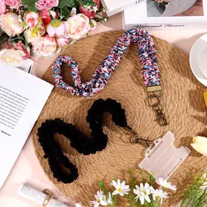 Scrunchyard Scrunchie Lanyards for ID Badges with Carabiner Clip Fashionable ID Badge Holder with Breakaway Lanyard Teacher Nurse Office Christmas Gifts Trendy Retractable Mechanism Polyester Fiber