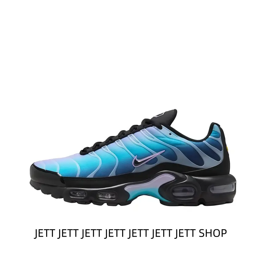 Collectible Retro Sports Sneakers, Blue-Purple Fade Mesh Upper, Black Details, Visible Air Cushion, Ideal for City Strolls & Casual Meet-Ups