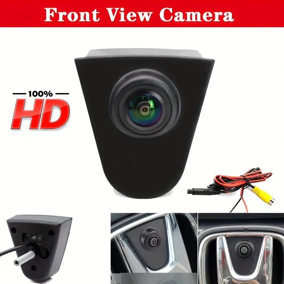 Front View Camera with Wide-Angle Lens for Honda CRV Accord Fit City Civic Odyssey Spirior U-RV X-RV Jade VehicleRate, No Battery Required, Car Electronics | Logo-Embedded Design.