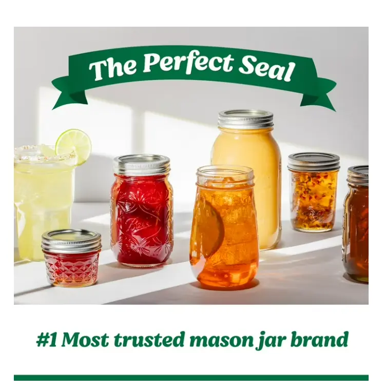 Jar W/Lid & Band, Wide Mouth, 64 Ounces, 6 Count