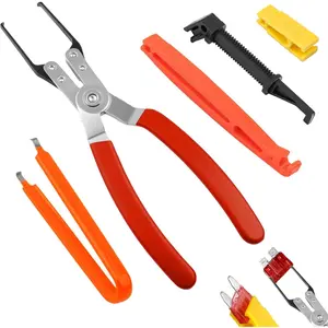 5PCS Automotive Fuse Puller Pliers Set, Metal Relay Extractor Tool Kit for Car Battery Terminal, Fuse & Wiper Removal, Electrical Repair Tools for Vehicle SUV Truck