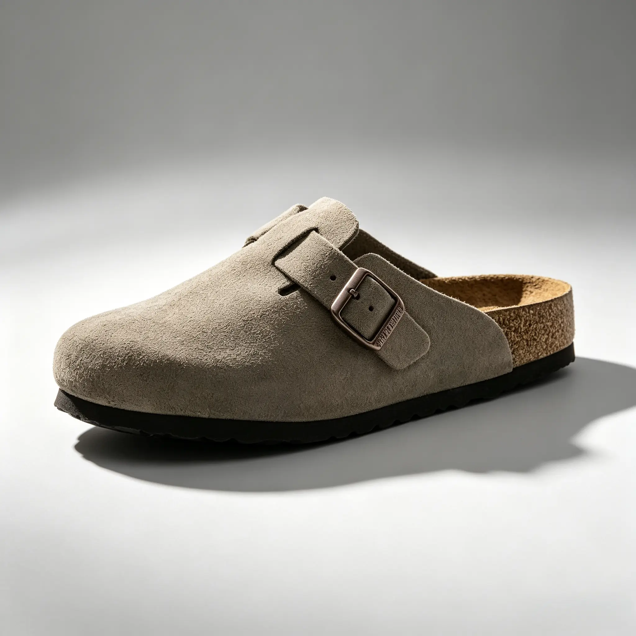 Birkenstock Boston 560771 Soft Footbed Calf Suede Slip-On Sandals: Comfortable and Casual, No Special Features, Unisex, Taupe, Regular Fit