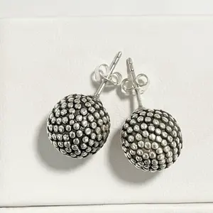 Sterling Silver 925 Oxidized Stud Earrings
