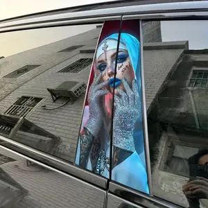 2pcs Religious Element Makeup Car Sticker B-Pillar DIY Center Pillar Film Decorative Car Accessory