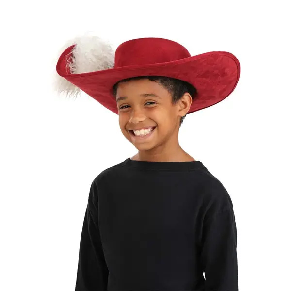 Disney Peter Pan Kid's Captain Hook Hat, Short Brim Hat, Polyester Blend, Adjustable Fit, One Size Fits Most