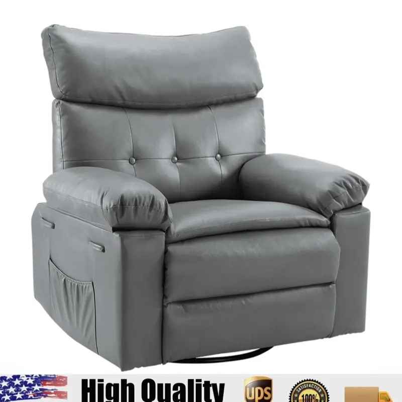 Oversized Recliner Chair, PU Leather Manual Recliner, Reclining Chair for Adults